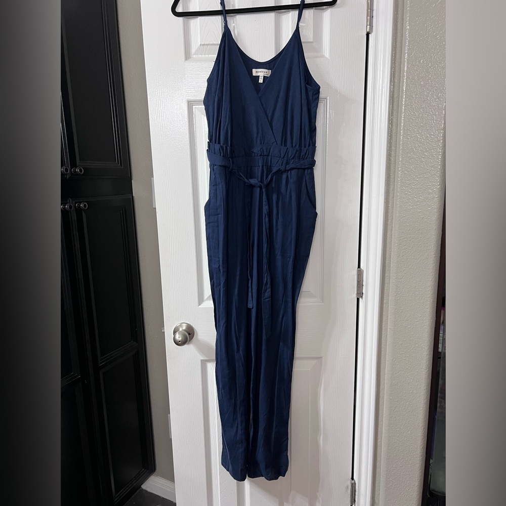 Monteau Deep Blue Sleeveless Jumpsuit